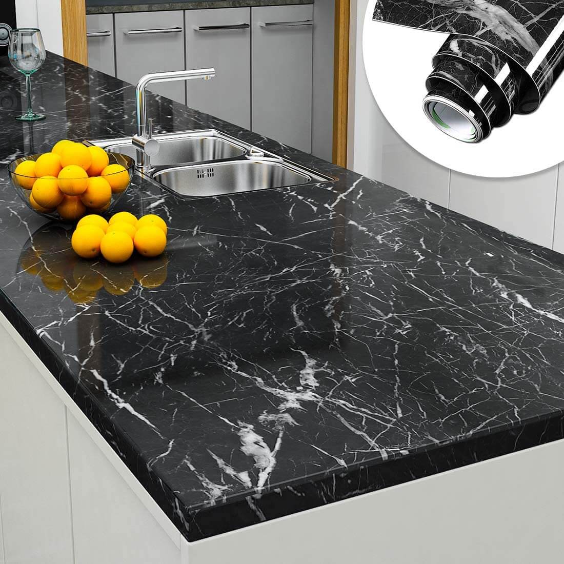 Self Adhesive  Marble Sheet Sticker For Kitchen, Cupboard, Wall – Anti Oil And Heat Resistant Wallpaper (60*200)